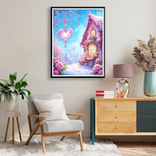 Diamond Painting 60 x 80 cm Blume Diamond Painting Landschaft Diamond Painting Erwachsene, Diamant Painting Bilder Kinder DIY 5D Diamond Painting für Zimmer Deko Wohnzimmer, Geschenke für Frauen A-369 von FeiPride