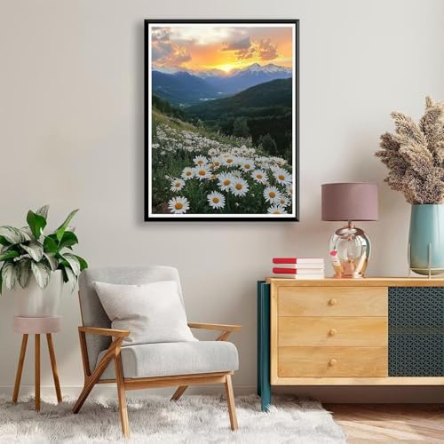 Diamond Painting 60 x 80 cm Sonnenuntergang Diamond Painting Berg Diamond Painting Erwachsene, Diamant Painting Bilder Kinder DIY 5D Diamond Painting Set für Zimmer Deko, Geschenke für Frauen A-744 von FeiPride