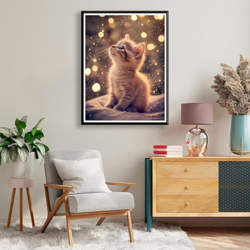 Diamond Painting 60 x 80 cm Tier Diamond Painting Katze Diamond Painting Erwachsene, Diamant Painting Bilder Kinder DIY 5D Diamond Painting Set für Zimmer Deko Wohnzimmer, Geschenke für Frauen A-672 von FeiPride