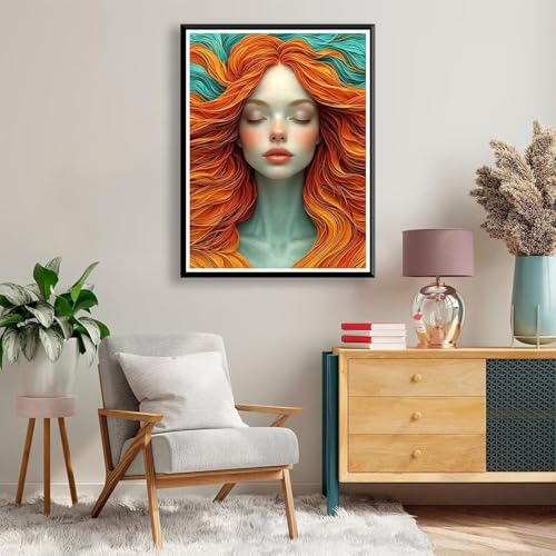 Diamond Painting 70 x 90 cm Abstrakt Diamond Painting Frau Diamond Painting Erwachsene, Diamant Painting Bilder Kinder DIY 5D Diamond Painting für Zimmer Deko Wohnzimmer, Geschenke für Frauen A-182 von FeiPride