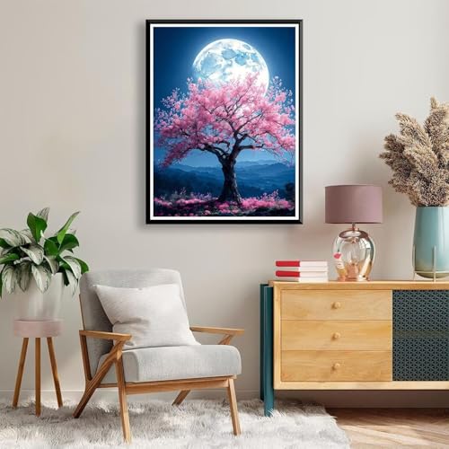 Diamond Painting 70 x 90 cm Baum Diamond Painting Mond Diamond Painting Erwachsene, Diamant Painting Bilder Kinder DIY 5D Diamond Painting Set für Zimmer Deko Wohnzimmer, Geschenke für Frauen A-230 von FeiPride