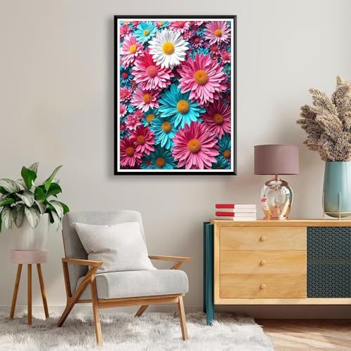 Diamond Painting 70 x 90 cm Blume Diamond Painting Gänseblümchen Diamond Painting Erwachsene, Diamant Painting Bilder Kinder DIY 5D Diamond Painting Set für Deko Wohnzimmer, Geschenke für Frauen A-146 von FeiPride