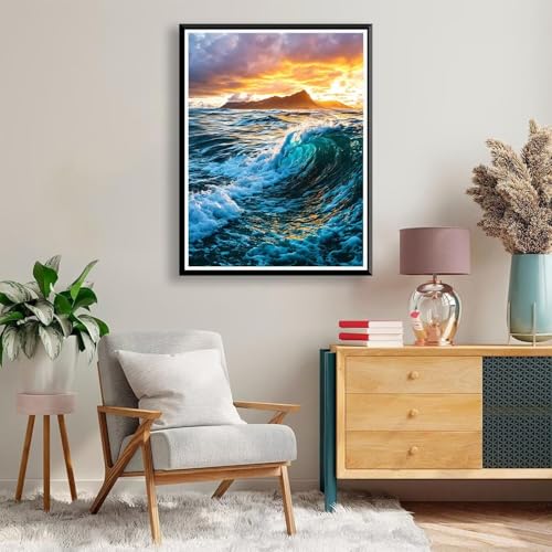 Diamond Painting 70 x 90 cm Landschaft Diamond Painting Meer Diamond Painting Erwachsene, Diamant Painting Bilder Kinder DIY 5D Diamond Painting für Zimmer Deko Wohnzimmer, Geschenke für Frauen A-142 von FeiPride