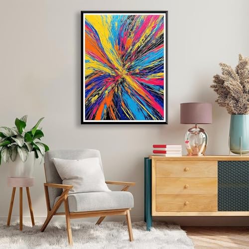 Diamond Painting 90 x 120 cm Abstrakt Diamond Painting Farbe Diamond Painting Erwachsene, Diamant Painting Bilder Kinder DIY 5D Diamond Painting für Zimmer Deko Wohnzimmer, Geschenke für Frauen A-196 von FeiPride