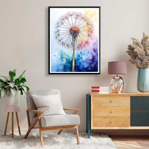 Diamond Painting 90 x 120 cm Blume Diamond Painting Löwenzahn Diamond Painting Erwachsene, Diamant Painting Bilder Kinder DIY 5D Diamond Painting für Zimmer Deko Wohnzimmer, Geschenke für Frauen A-157 von FeiPride