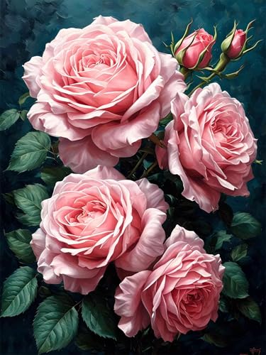 Diamond Painting 90 x 120 cm Blume Diamond Painting Rose Diamond Painting Erwachsene, Diamant Painting Bilder Kinder DIY 5D Diamond Painting Set für Zimmer Deko Wohnzimmer, Geschenke für Frauen A-164 von FeiPride