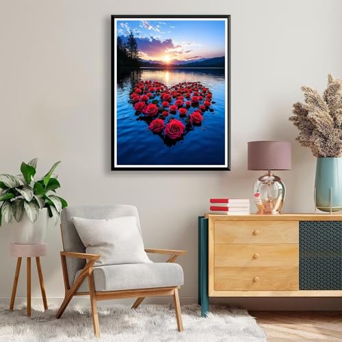 Diamond Painting 90 x 120 cm Blume Diamond Painting Rose Diamond Painting Erwachsene, Diamant Painting Bilder Kinder DIY 5D Diamond Painting Set für Zimmer Deko Wohnzimmer, Geschenke für Frauen A-361 von FeiPride