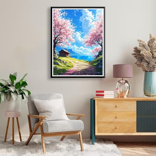 Diamond Painting 90 x 120 cm Landschaft Diamond Painting Baum Diamond Painting Erwachsene, Diamant Painting Bilder Kinder DIY 5D Diamond Painting für Zimmer Deko Wohnzimmer, Geschenke für Frauen A-261 von FeiPride