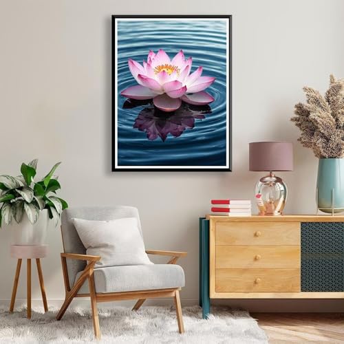 Diamond Painting 90 x 120 cm Lotus Diamond Painting Landschaft Diamond Painting Erwachsene, Diamant Painting Bilder Kinder DIY 5D Diamond Painting Set für Deko Wohnzimmer, Geschenke für Frauen A-249 von FeiPride