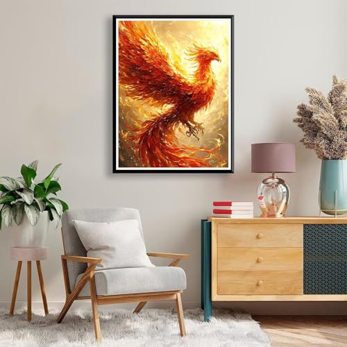 Diamond Painting 90 x 120 cm Phönix Diamond Painting Tier Diamond Painting Erwachsene, Diamant Painting Bilder Kinder DIY 5D Diamond Painting Set für Zimmer Deko Wohnzimmer, Geschenke für Frauen A-133 von FeiPride