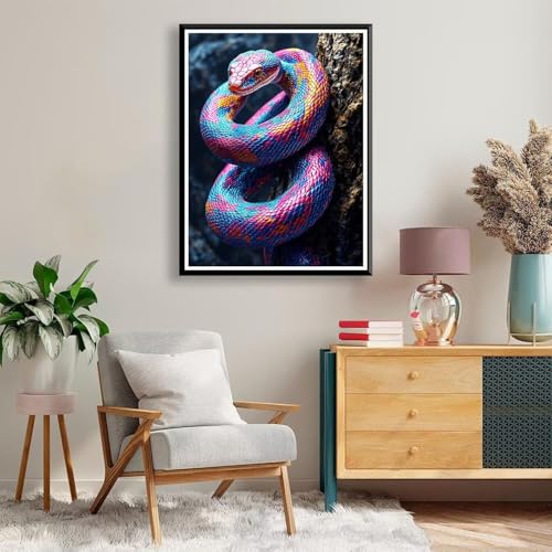 Diamond Painting 90 x 120 cm Schlange Diamond Painting Tier Diamond Painting Erwachsene, Diamant Painting Bilder Kinder DIY 5D Diamond Painting für Zimmer Deko Wohnzimmer, Geschenke für Frauen A-258 von FeiPride