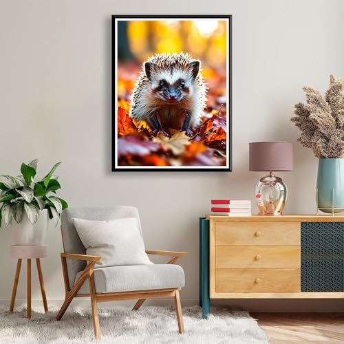 Diamond Painting 90 x 120 cm Tier Diamond Painting Igel Diamond Painting Erwachsene, Diamant Painting Bilder Kinder DIY 5D Diamond Painting Set für Zimmer Deko Wohnzimmer, Geschenke für Frauen A-348 von FeiPride