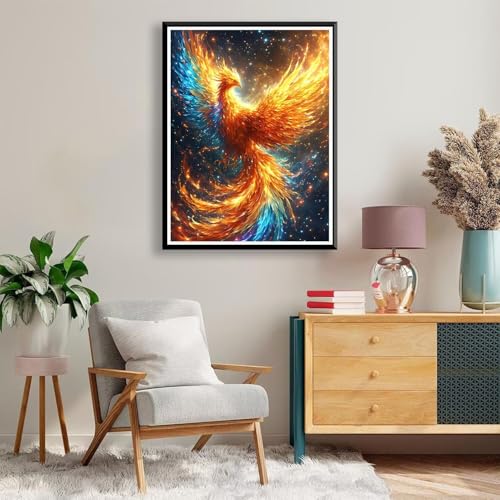 Diamond Painting 90 x 120 cm Tier Diamond Painting Phönix Diamond Painting Erwachsene, Diamant Painting Bilder Kinder DIY 5D Diamond Painting Set für Zimmer Deko Wohnzimmer, Geschenke für Frauen A-342 von FeiPride