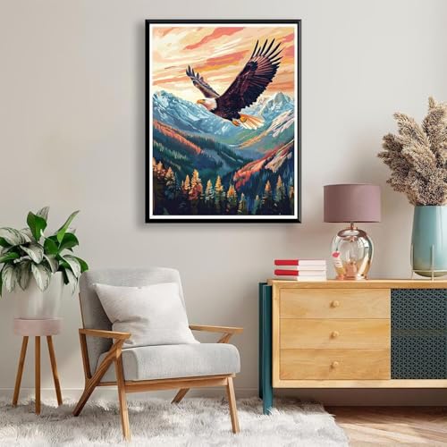 Diamond Painting 90 x 120 cm Vogel Diamond Painting Landschaft Diamond Painting Erwachsene, Diamant Painting Bilder Kinder DIY 5D Diamond Painting Set für Deko Wohnzimmer, Geschenke für Frauen A-793 von FeiPride