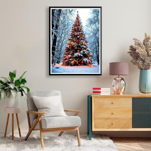 Diamond Painting 90 x 120 cm Weihnachtsbaum Diamond Painting Schneeszene Diamond Painting Erwachsene, Diamant Painting Bilder Kinder DIY Diamond Painting für Deko Wohnzimmer, Geschenke Frauen A-127 von FeiPride