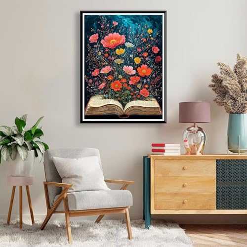 Diamond Painting Blume Diamond Painting Erwachsene Kinder, 5D Diamant Painting Bilder Landschaft Diamond Painting Eckige Steine, DIY Full Drill Diamond Painting Set für Home Wand Deko 30 x 40 cm A-140 von FeiPride