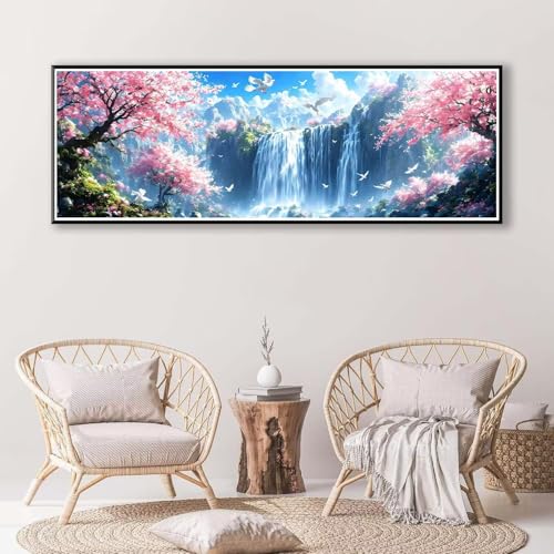 Diamond Painting Fallen 100 x 300 cm, Diamond Painting Erwachsene groß, 5D Diamant Painting Bilder Landschaft Diamond Painting Set, DIY Crystal Art Stickerei Diamant Malerei für Home Wand Deko P-824 von FeiPride