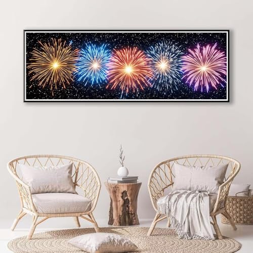 Diamond Painting Feuerwerk 100 x 300 cm,Diamond Painting Erwachsene groß,5D Diamant Painting Bilder Landschaft Diamond Painting Set,DIY Crystal Art Stickerei Diamant Malerei für Home Wand Deko P-356 von FeiPride