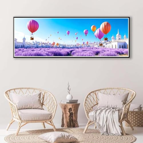 Diamond Painting Heißluftballon 90 x 270 cm,Diamond Painting Erwachsene groß,5D Diamant Painting Bilder Landschaft Diamond Painting Set,DIY Crystal Art Stickerei Diamant Malerei Home Wand Deko P-392 von FeiPride