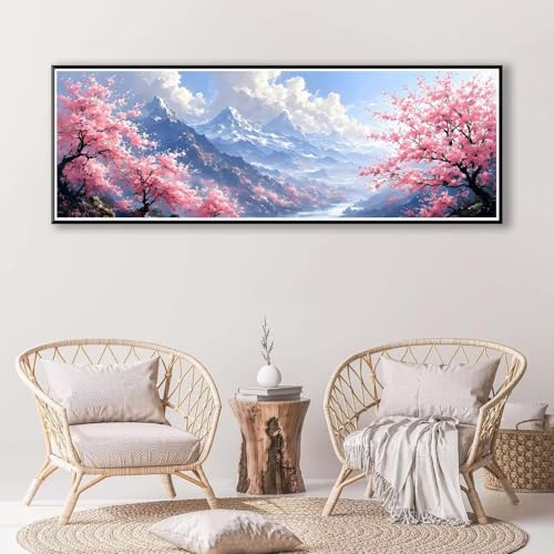 Diamond Painting Landschaft 100 x 300 cm, Diamond Painting Erwachsene groß, 5D Diamant Painting Bilder Berg Diamond Painting Set, DIY Crystal Art Stickerei Diamant Malerei für Home Wand Deko P-833 von FeiPride