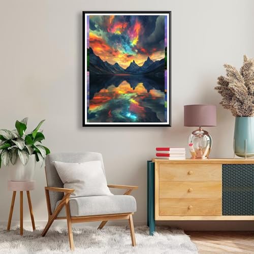 Diamond Painting Landschaft Diamond Painting Erwachsene Kinder, 5D Diamant Painting Bilder Berg Diamond Painting Eckige Steine, DIY Full Drill Diamond Painting Set für Home Wand Deko 30 x 40 cm A-812 von FeiPride