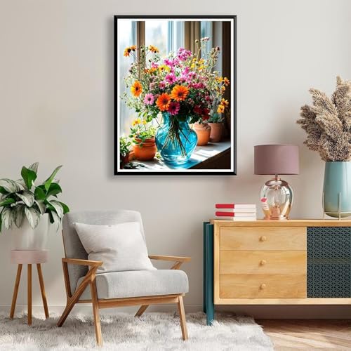 Diamond Painting Landschaft Diamond Painting Erwachsene Kinder, 5D Diamant Painting Bilder Blume Diamond Painting Eckige Steine, DIY Full Drill Diamond Painting Set für Home Wand Deko 45 x 60 cm A-190 von FeiPride