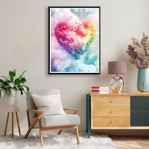 Diamond Painting Liebe Diamond Painting Erwachsene Kinder, 5D Diamant Painting Bilder Landschaft Diamond Painting Eckige Steine, DIY Full Drill Diamond Painting Set für Home Wand Deko 50 x 70 cm A-698 von FeiPride