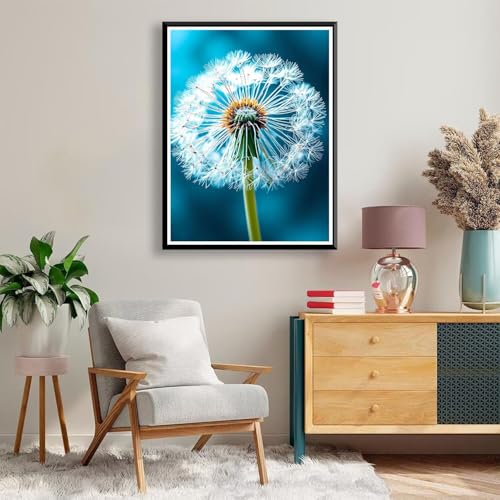 Diamond Painting Löwenzahn Diamond Painting Erwachsene Kinder, 5D Diamant Painting Bilder Blume Diamond Painting Eckige Steine, DIY Full Drill Diamond Painting Set für Home Wand Deko 50 x 70 cm A-347 von FeiPride