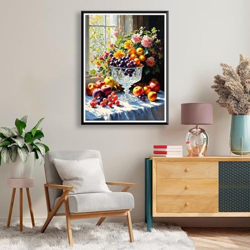 Diamond Painting Obst Diamond Painting Erwachsene Kinder, 5D Diamant Painting Bilder Landschaft Diamond Painting Eckige Steine, DIY Full Drill Diamond Painting Set für Home Wand Deko 30 x 40 cm A-212 von FeiPride