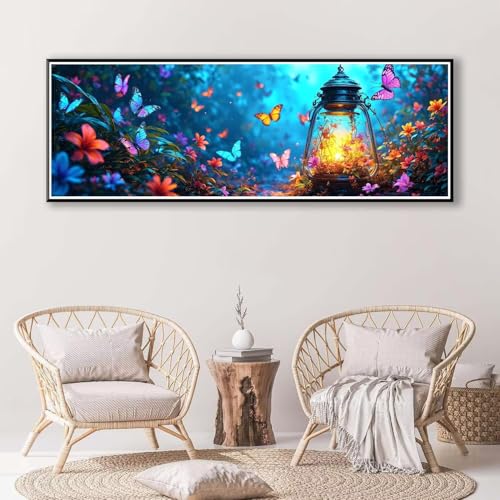 Diamond Painting Schmetterling 100 x 300 cm, Diamond Painting Erwachsene groß, 5D Diamant Painting Bilder Blume Diamond Painting Set, DIY Crystal Art Stickerei Diamant Malerei für Home Wand Deko P-884 von FeiPride