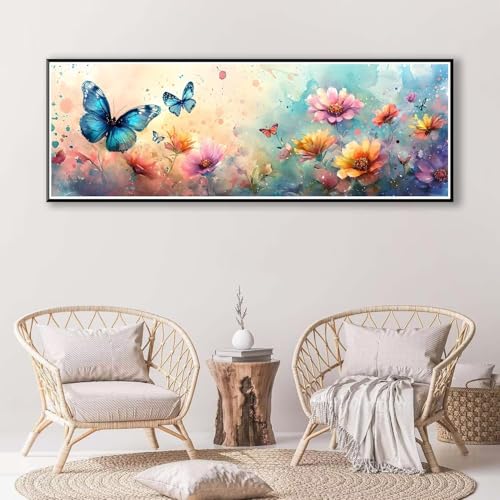 Diamond Painting Schmetterling 80 x 240 cm, Diamond Painting Erwachsene groß, 5D Diamant Painting Bilder Blume Diamond Painting Set, DIY Crystal Art Stickerei Diamant Malerei für Home Wand Deko P-872 von FeiPride