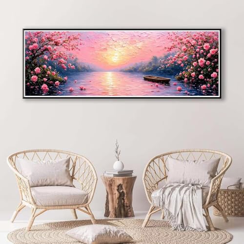 Diamond Painting Sonnenuntergang 30 x 90 cm,Diamond Painting Erwachsene groß,5D Diamant Painting Bilder Landschaft Diamond Painting Set,DIY Crystal Art Stickerei Diamant Malerei Home Wand Deko P-416 von FeiPride