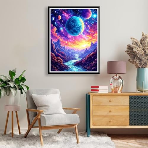 Diamond Painting Sternenhimmel Diamond Painting Erwachsene Kinder, 5D Diamant Painting Bilder Landschaft Diamond Painting Eckige Steine, Full Drill Diamond Painting für Home Wand Deko 70 x 90 cm A-208 von FeiPride