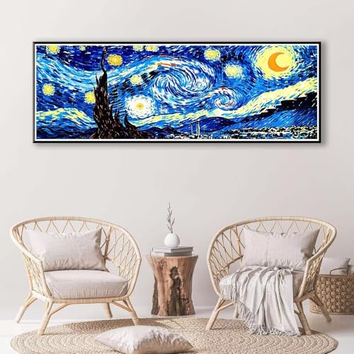 Diamond Painting Sternennacht 100 x 300 cm,Diamond Painting Erwachsene groß,5D Diamant Painting Bilder Landschaft Diamond Painting Set,DIY Crystal Art Stickerei Diamant Malerei Home Wand Deko P-815 von FeiPride