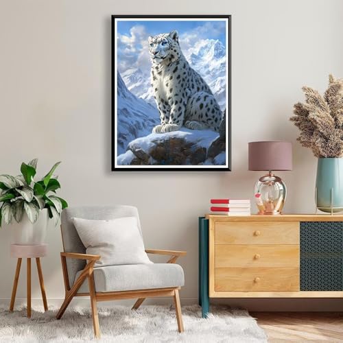 Diamond Painting Tier Diamant Painting Bilder Erwachsene Kinder Leopard, 5D DIY Vollbohrer Eckige Steine Diamant Malerei Stickerei Bastelset für Deko Wohnzimmer, Geschenke für Frauen 40 x 50 cm A-1134 von FeiPride