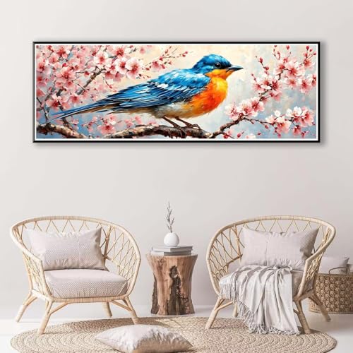 Diamond Painting Vogel 100 x 300 cm, Diamond Painting Erwachsene groß, 5D Diamant Painting Bilder Blume Diamond Painting Set, DIY Runde Crystal Art Stickerei Diamant Malerei für Home Wand Deko P-806 von FeiPride