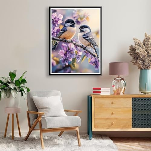 Diamond Painting Vogel Diamant Painting Bilder Erwachsene Kinder Blume, 5D DIY Vollbohrer Eckige Steine Diamant Malerei Stickerei Bastelset für Deko Wohnzimmer, Geschenke für Frauen 30 x 40 cm A-1145 von FeiPride