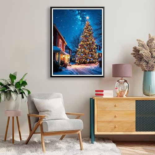 Diamond Painting Weihnachtsbaum Diamond Painting Erwachsene Kinder 5D Diamant Painting Bilder Landschaft Diamond Painting Eckige Steine, DIY Full Drill Diamond Painting für Home Deko 80 x 100 cm A-191 von FeiPride