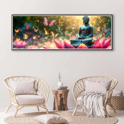 Diamond Painting Zen 100 x 300 cm, Diamond Painting Erwachsene groß, 5D Diamant Painting Bilder Schmetterling Diamond Painting Set, DIY Crystal Art Stickerei Diamant Malerei für Home Wand Deko P-371 von FeiPride