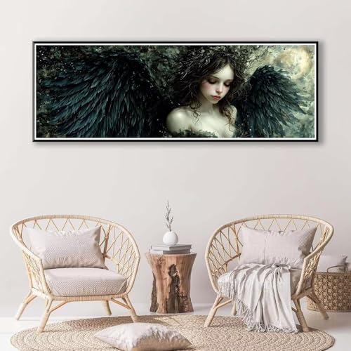 Flügel Diamond Painting Erwachsene Groß XXL 80 x 240 cm, 5D Diamant Painting Bilder Mädchen, Full Drill Diamond Painting Runde Steine, DIY Diamant Malerei für Zuhause Wand Dekoration Geschenk P-787 von FeiPride