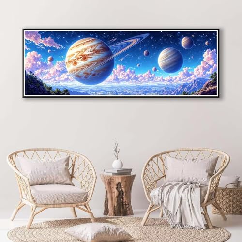 Himmel Diamond Painting Erwachsene Groß XXL 100 x 300 cm, 5D Diamant Painting Bilder Landschaft, Full Drill Diamond Painting Runde Steine, DIY Diamant Malerei Set für Zuhause Wand Dekoration P-838 von FeiPride