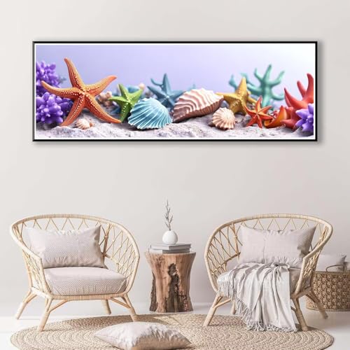 Hülse Diamond Painting Erwachsene Groß XXL 90 x 270 cm, 5D Diamant Painting Bilder Strand, Full Drill Diamond Painting Runde Steine, DIY Diamant Malerei Set für Zuhause Wand Dekoration Geschenk P-409 von FeiPride