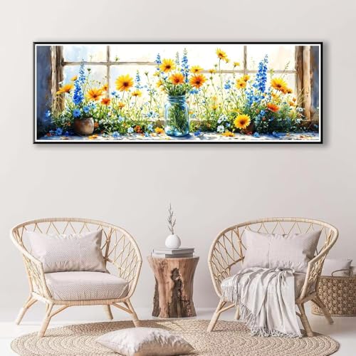 Landschaft Diamond Painting Erwachsene Groß XXL 70 x 210 cm, 5D Diamant Painting Bilder Blume, Full Drill Diamond Painting Runde Steine, DIY Diamant Malerei für Zuhause Wand Dekoration Geschenk P-883 von FeiPride