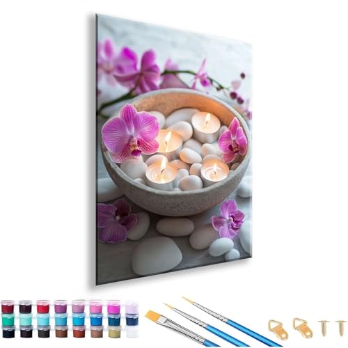 Malen nach Zahlen ab 7 8 9 10 11 12 Jahre Mädchen, Malen nach Zahlen Erwachsene Blume Paint by Numbers Kinder Zen DIY Painting by Numbers Set für Deko Wohnzimmer, Geschenke für Frauen 90 x 120 cm D-8 von FeiPride