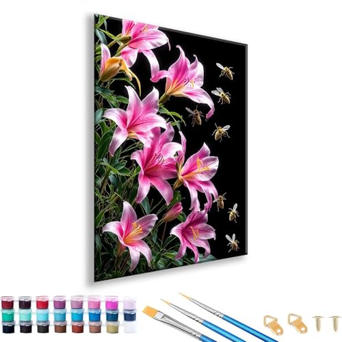 Malen nach Zahlen ab 7 8 9 10 11 12 Jahre Mädchen, Malen nach Zahlen Erwachsene Blume Paint by Numbers Landschaft DIY Painting by Numbers Set für Deko Wohnzimmer, Geschenke für Frauen 30 x 40 cm M-8 von FeiPride