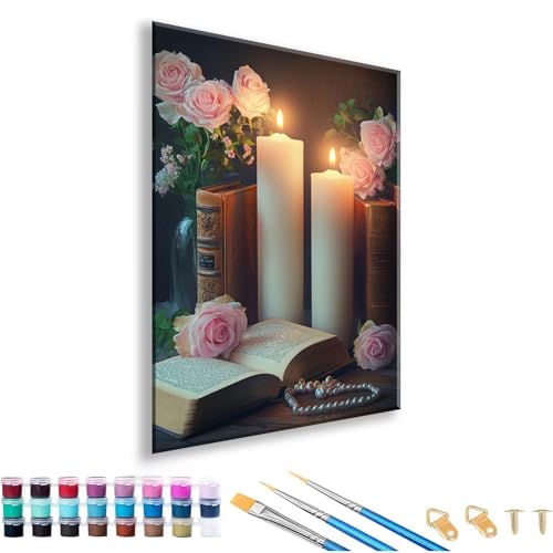 Malen nach Zahlen ab 7 8 9 10 11 12 Jahre Mädchen, Malen nach Zahlen Erwachsene Blume Paint by Numbers Landschaft DIY Painting by Numbers Set für Deko Wohnzimmer, Geschenke für Frauen 50 x 70 cm V-0 von FeiPride