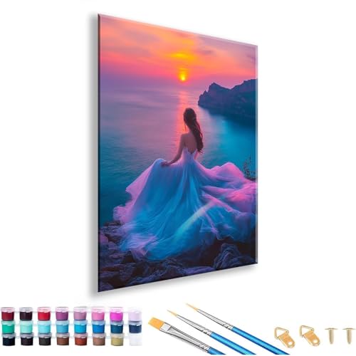 Malen nach Zahlen ab 7 8 9 10 11 12 Jahre Mädchen, Malen nach Zahlen Erwachsene Frau Paint by Numbers Landschaft DIY Painting by Numbers Set für Deko Wohnzimmer, Geschenke für Frauen 90 x 120 cm G-1 von FeiPride