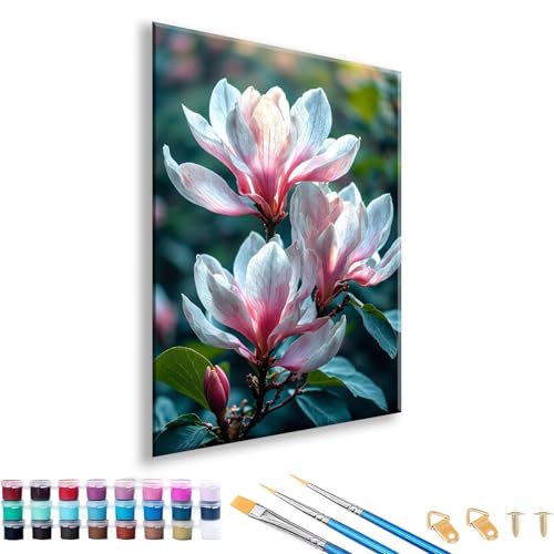 Malen nach Zahlen ab 7 8 9 10 11 12 Jahre Mädchen, Malen nach Zahlen Erwachsene Landschaft Paint by Numbers Blume DIY Painting by Numbers Set für Deko Wohnzimmer, Geschenke für Frauen 50 x 70 cm V-8 von FeiPride