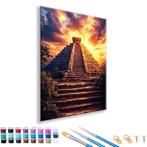 Malen nach Zahlen ab 7 8 9 10 11 12 Jahre Mädchen, Malen nach Zahlen Erwachsene Sonnenuntergang Paint by Numbers Kinder Landschaft DIY Painting by Numbers Set für Deko Wohnzimmer 90 x 120 cm S-3 von FeiPride