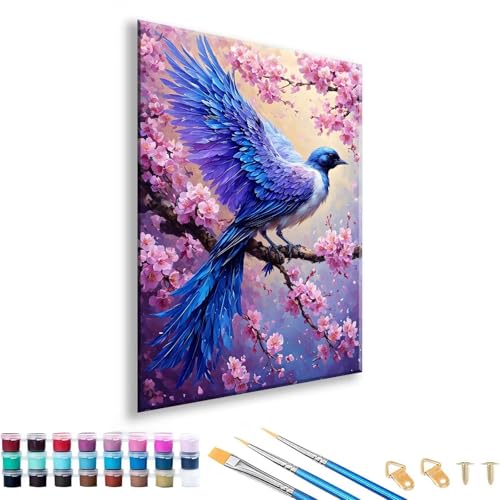 Malen nach Zahlen ab 7 8 9 10 11 12 Jahre Mädchen, Malen nach Zahlen Erwachsene Tier Paint by Numbers Kinder Vogel DIY Painting by Numbers Set für Deko Wohnzimmer, Geschenke für Frauen 50 x 70 cm T-9 von FeiPride